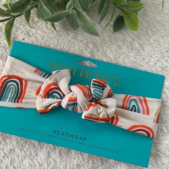 NWT Posh Peanut Skyla Rainbow Headwrap Bow 0-3M - Picture 6 of 6